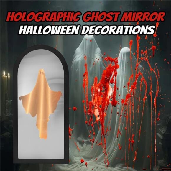 2025 Halloween Hologram Ghost Mirror - Spooky LED Indoor Decor, Scary Party - Picture 5 of 7